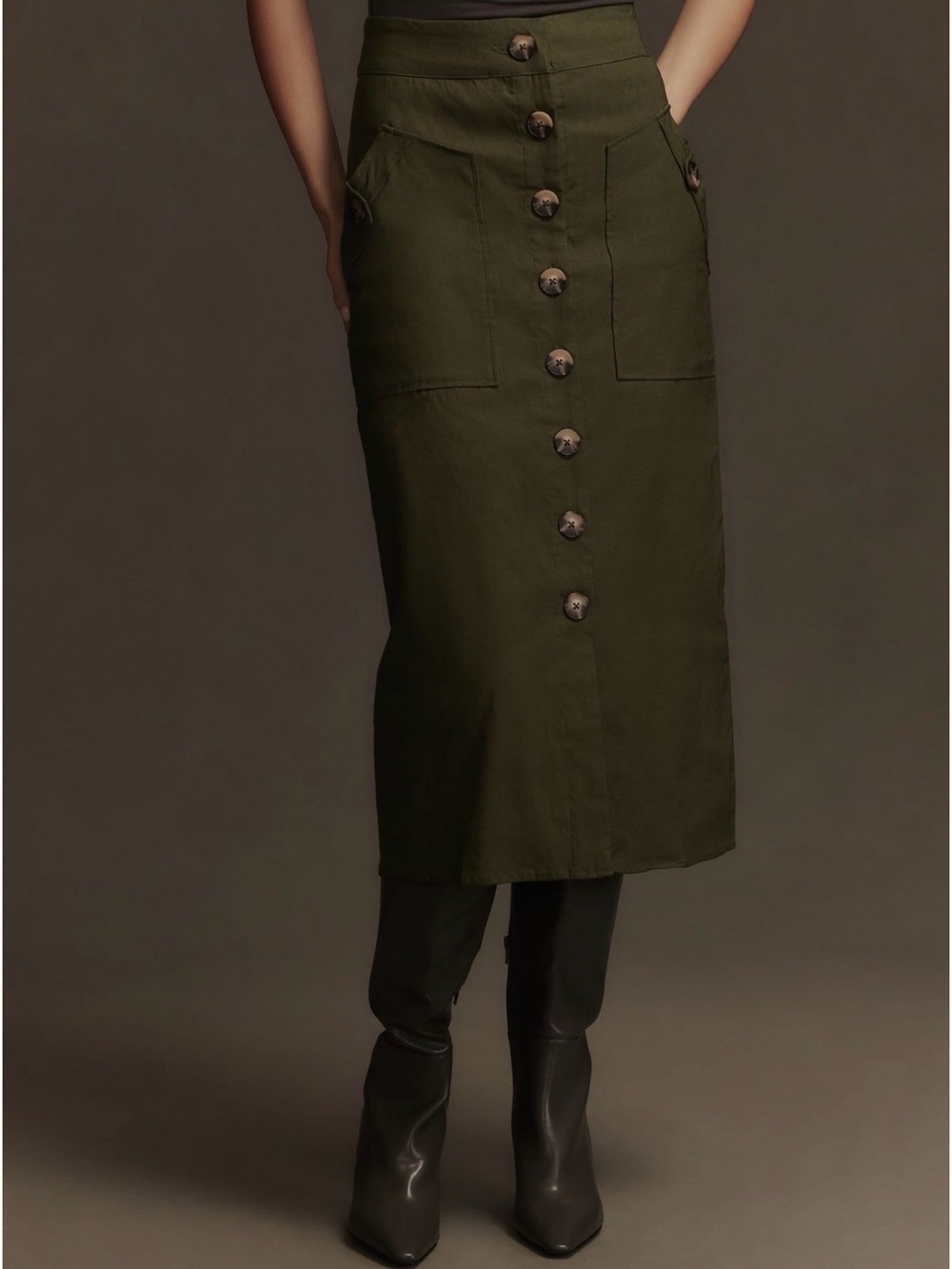 Maeve Buttondown Cargo Skirt